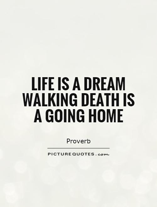 Life Is A Dream Quotes
 Life is a dream walking is a going home