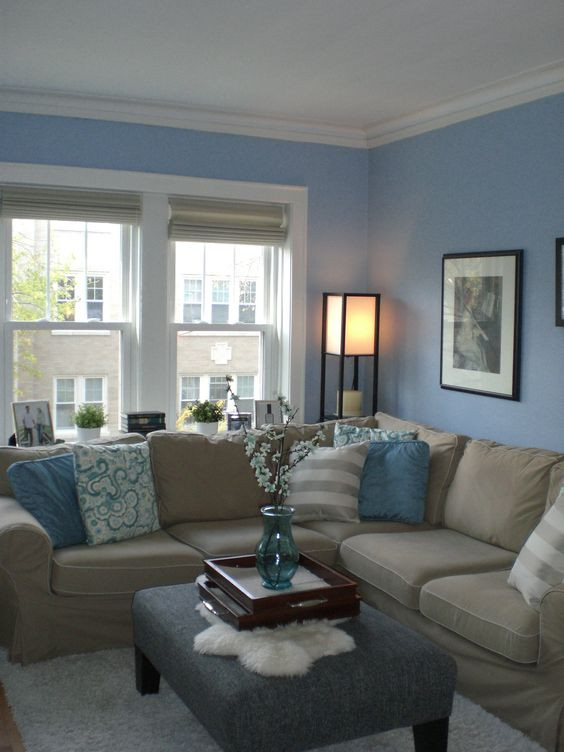 Light Blue Walls Living Room
 33 Cool Brown And Blue Living Room Designs DigsDigs