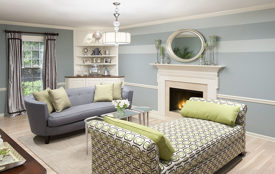 Light Blue Walls Living Room
 15 Fabulous Living Rooms with Striped Accent Walls