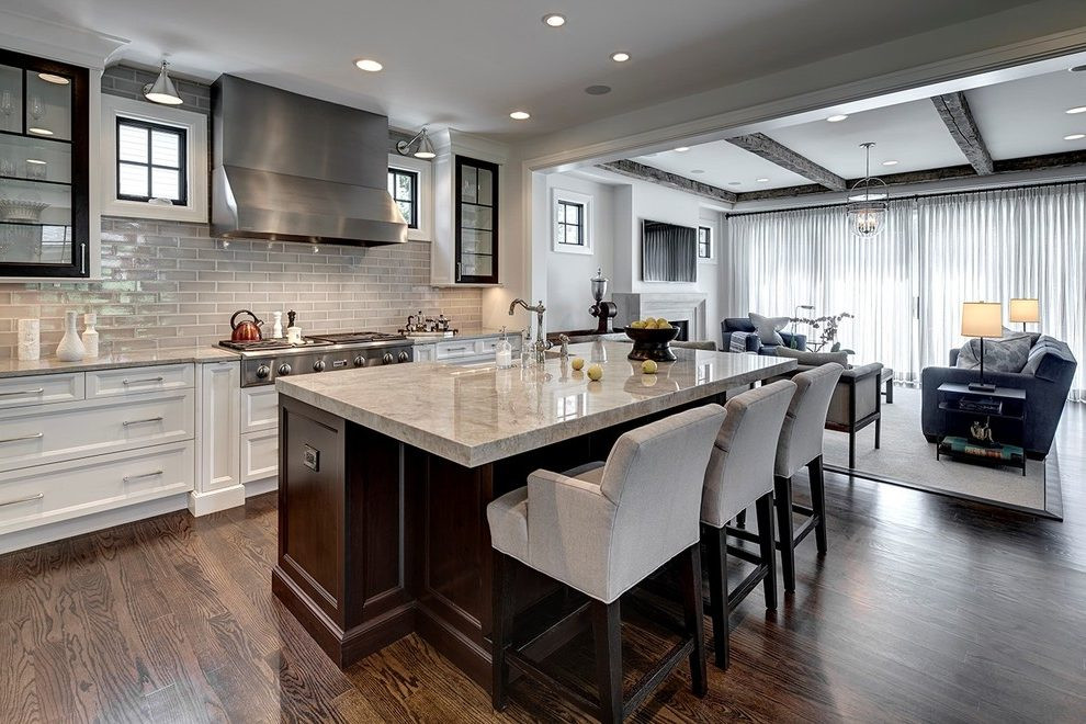 Light Gray Subway Tile Kitchen
 Detroit light gray subway tile Kitchen Transitional with