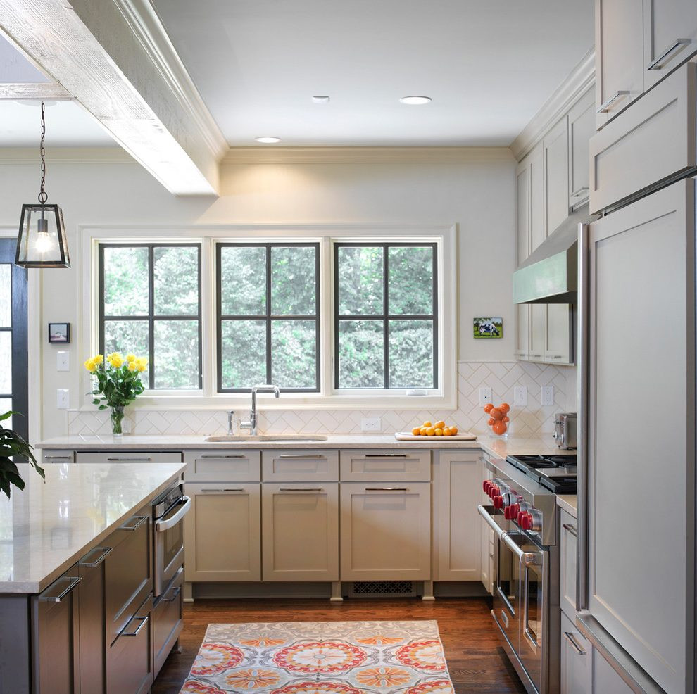 Light Gray Subway Tile Kitchen
 Atlanta light gray subway tile Kitchen Transitional with