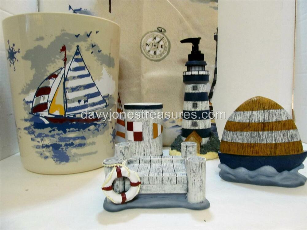 Lighthouses Bathroom Accessories
 Nautical Bath Set YACHT CLUB Lighthouse Accessories