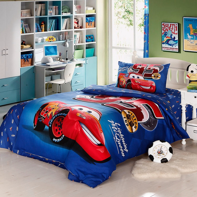 Lightning Mcqueen Bedroom Sets
 Genuine DISNEY 3D Lightning McQueen Car Bedding Set 95