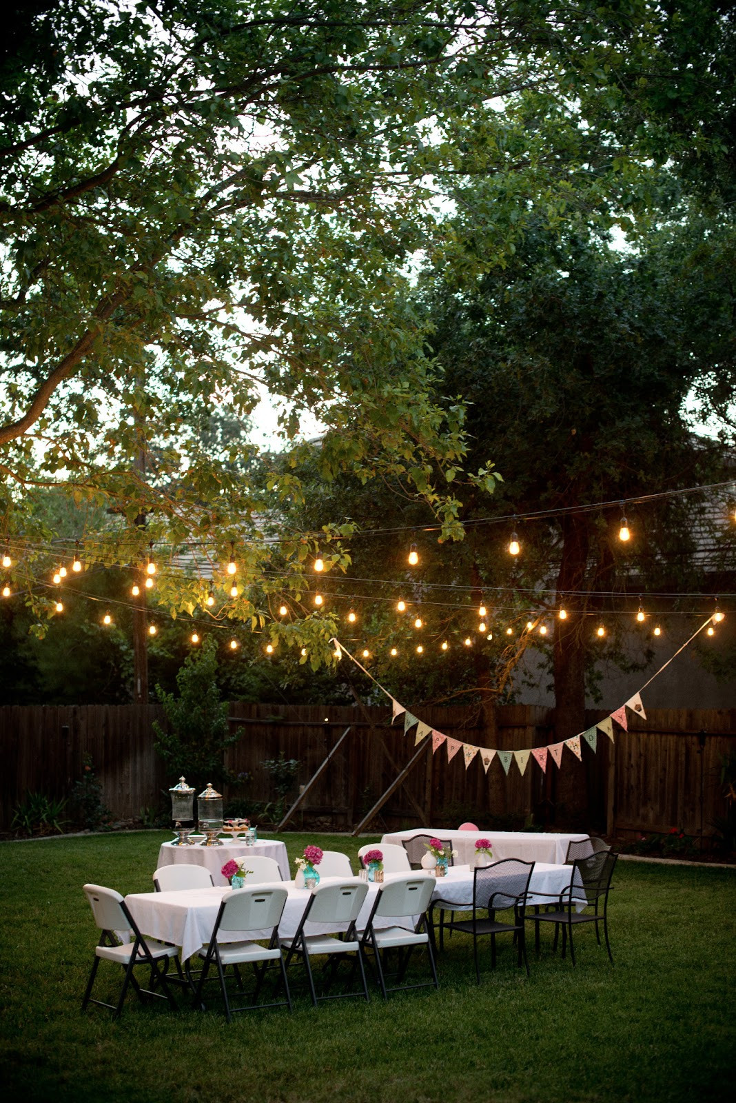 Lights For Backyard Party
 Domestic Fashionista Backyard Birthday Fun Pink