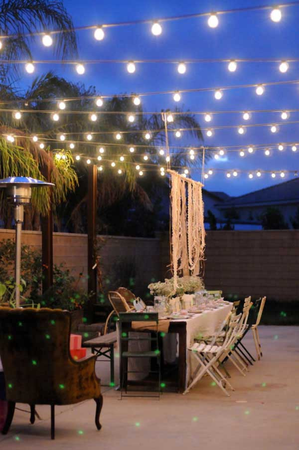 Lights For Backyard Party
 26 Breathtaking Yard and Patio String lighting Ideas Will