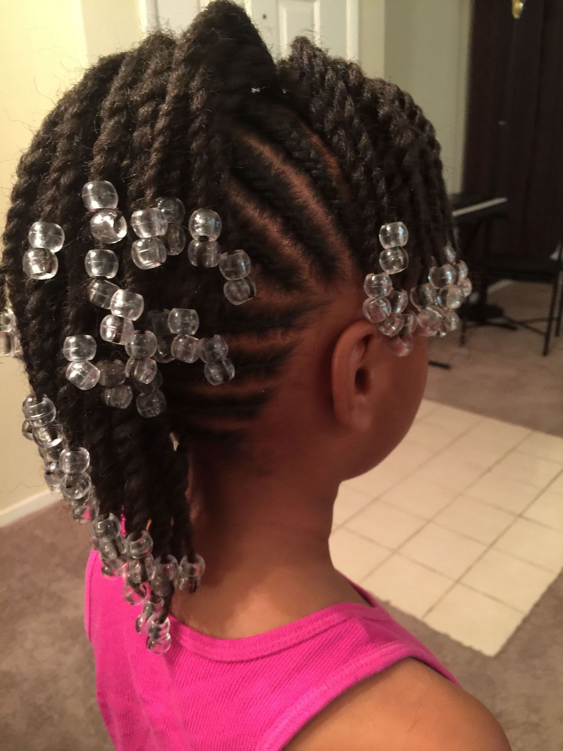 Little Black Girl Braid Hairstyles With Beads
 Simple cornrows braids little girl braids black