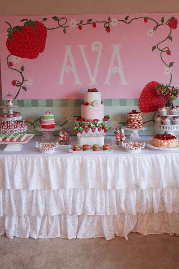 Little Girl 2Nd Birthday Party Ideas
 Kara s Party Ideas Strawberry Shortcake Girl 2nd Birthday