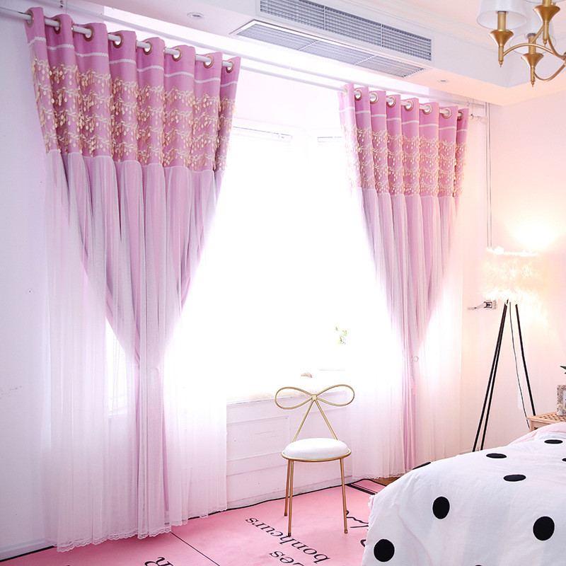 Little Girls Bedroom Curtains
 Romantic Hot Pink Sheer Little Girls Bedroom Kids Blackout