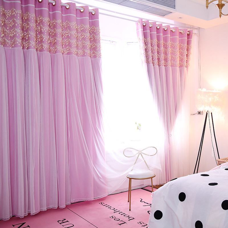 Little Girls Bedroom Curtains
 Romantic Hot Pink Sheer Little Girls Bedroom Kids Blackout