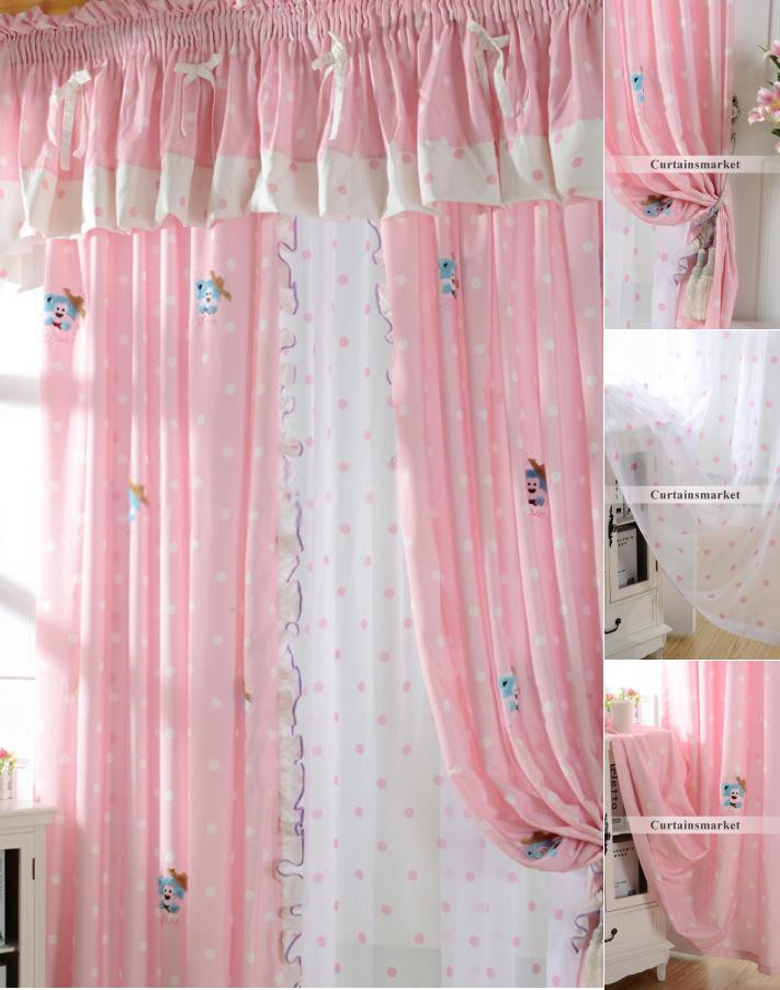 Little Girls Bedroom Curtains
 Cute Patterned Pink kids room curtains for little girls