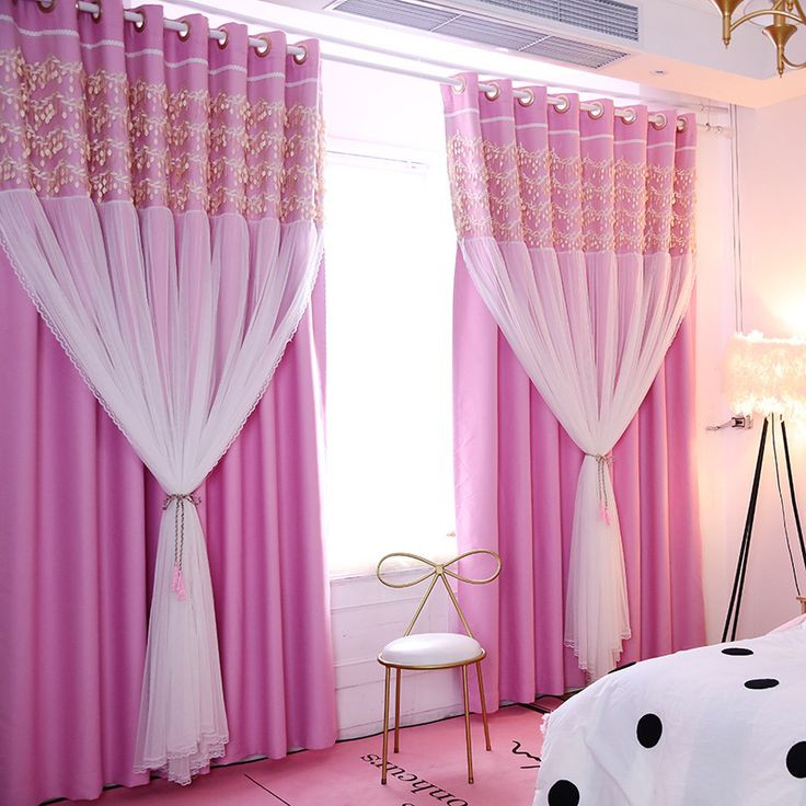 Little Girls Bedroom Curtains
 Romantic Hot Pink Sheer Little Girls Bedroom Kids Blackout