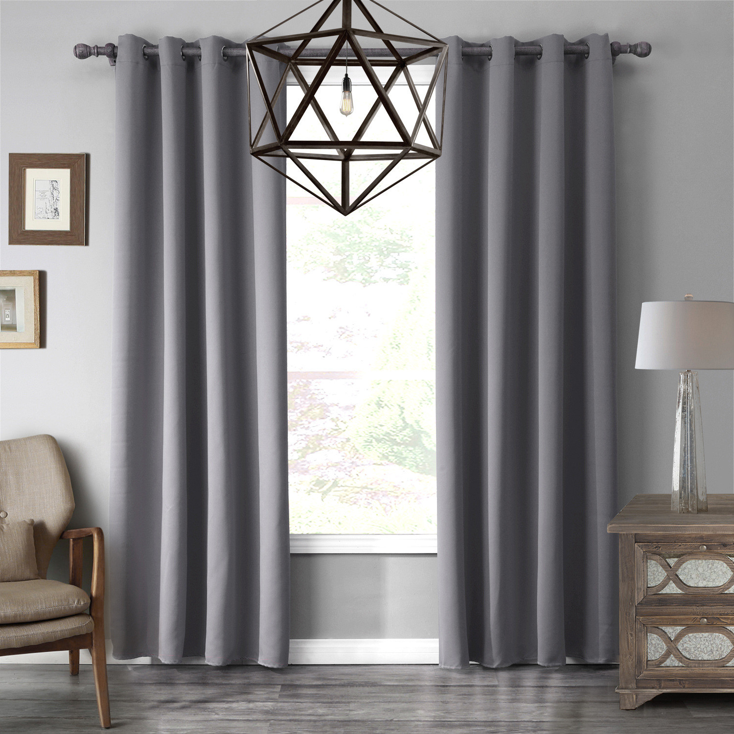 Living Room Blackout Curtains
 Gray Blackout Thermal Simple Bedroom Living Room Curtains