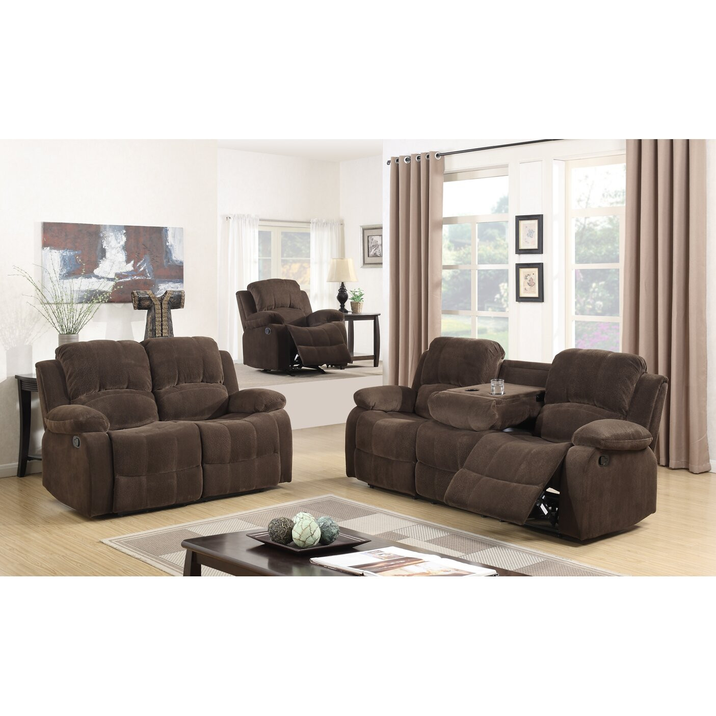 Living Room Chair Set
 Best Quality Furniture Fabric 3 Piece Recliner Living Room
