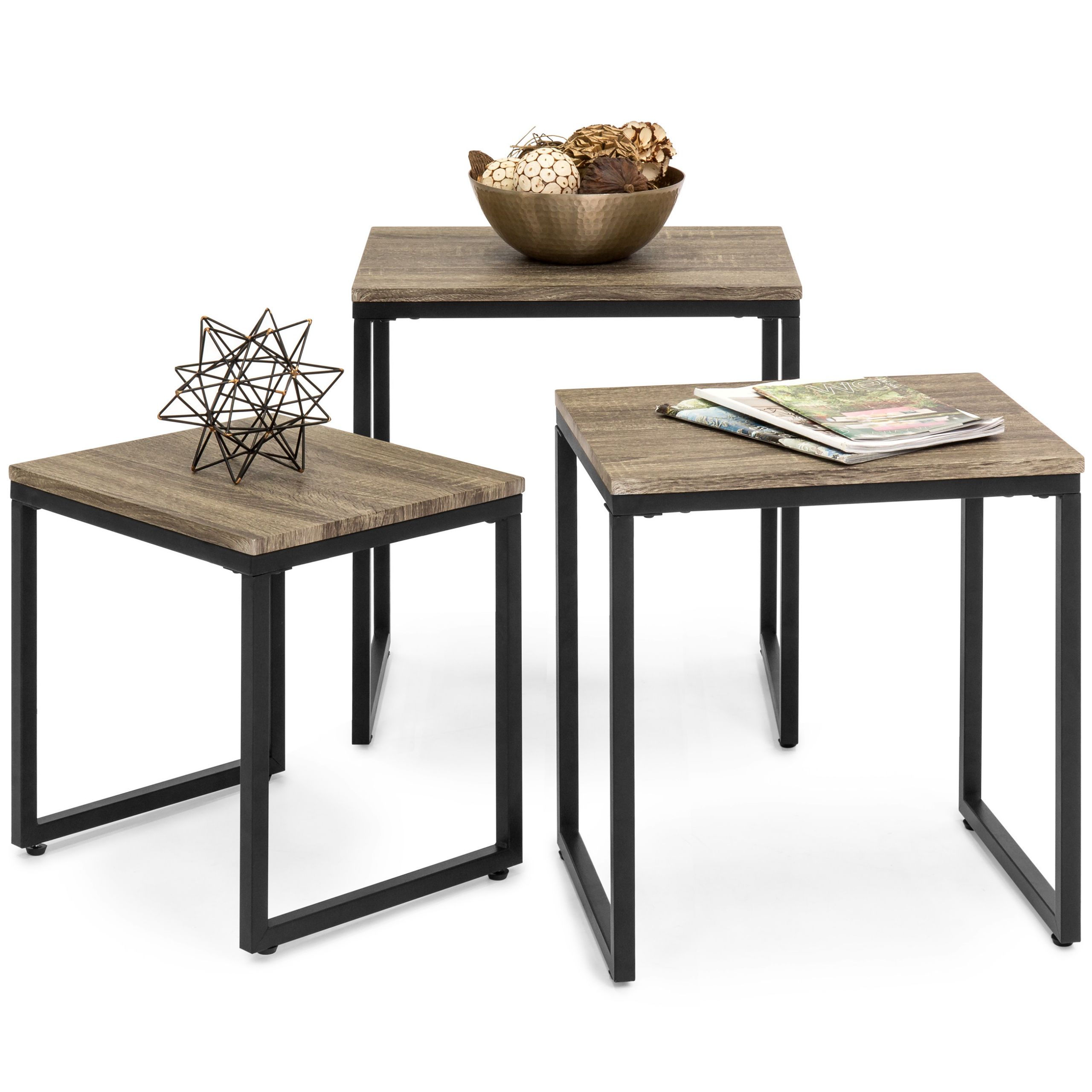 Living Room End Table Sets
 Best Choice Products 3 Piece Modern Stackable Nesting