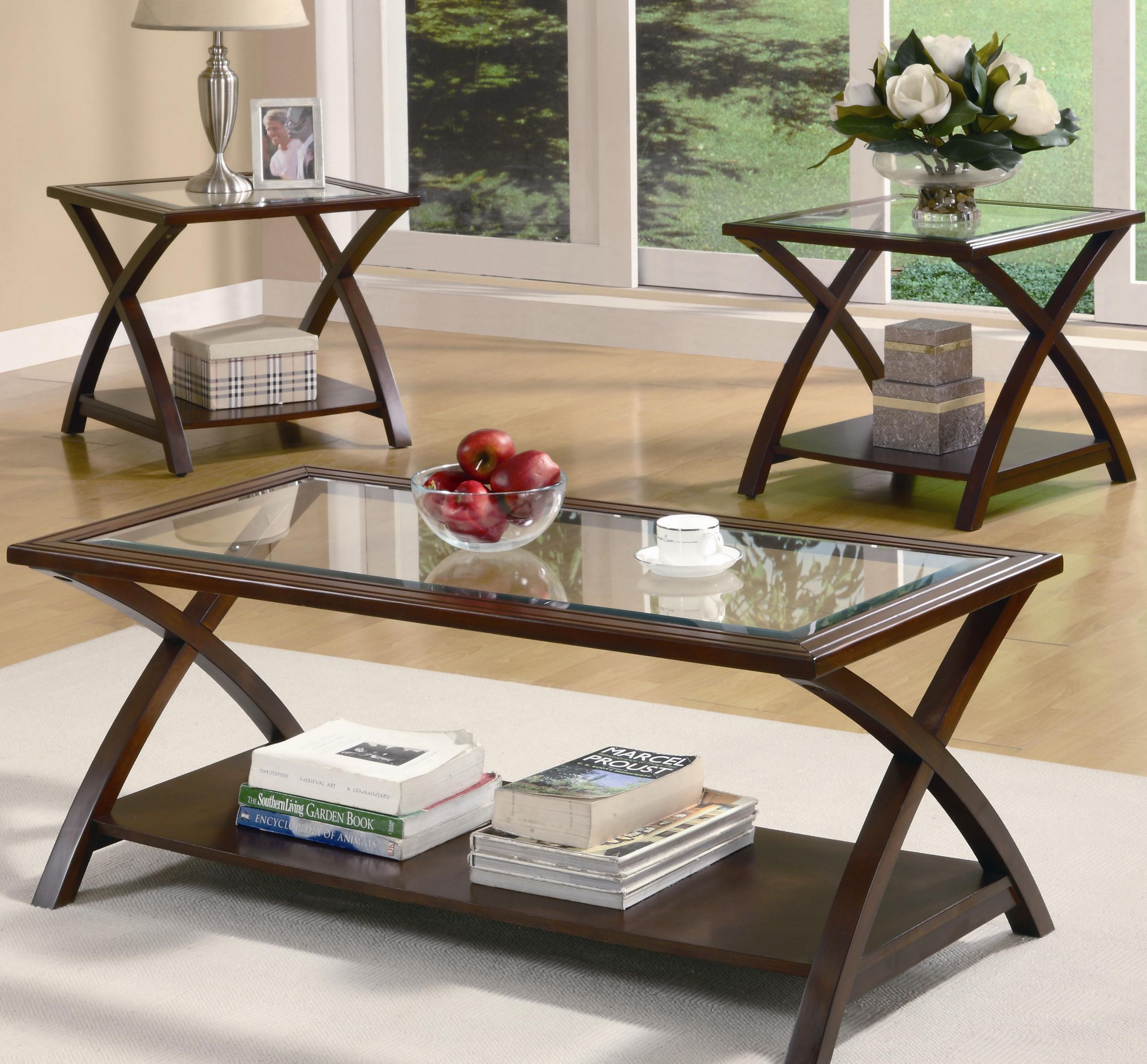 Living Room End Table Sets
 Coaster Furniture 3 Piece “X” Occasional Table Set