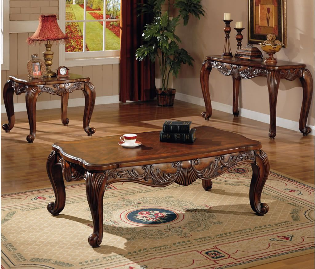 Living Room End Table Sets
 3 Pc Traditional Coffee End Table Set Living Room