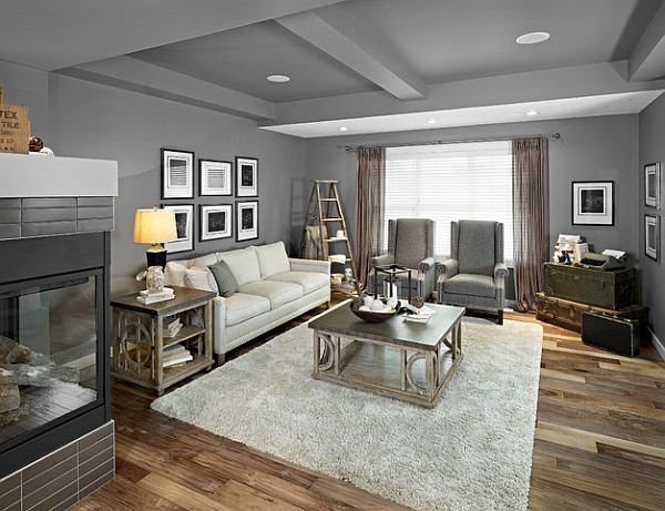 Living Room Grey Walls
 Stepping It Up In Style 50 Ladder Shelves And Display Ideas