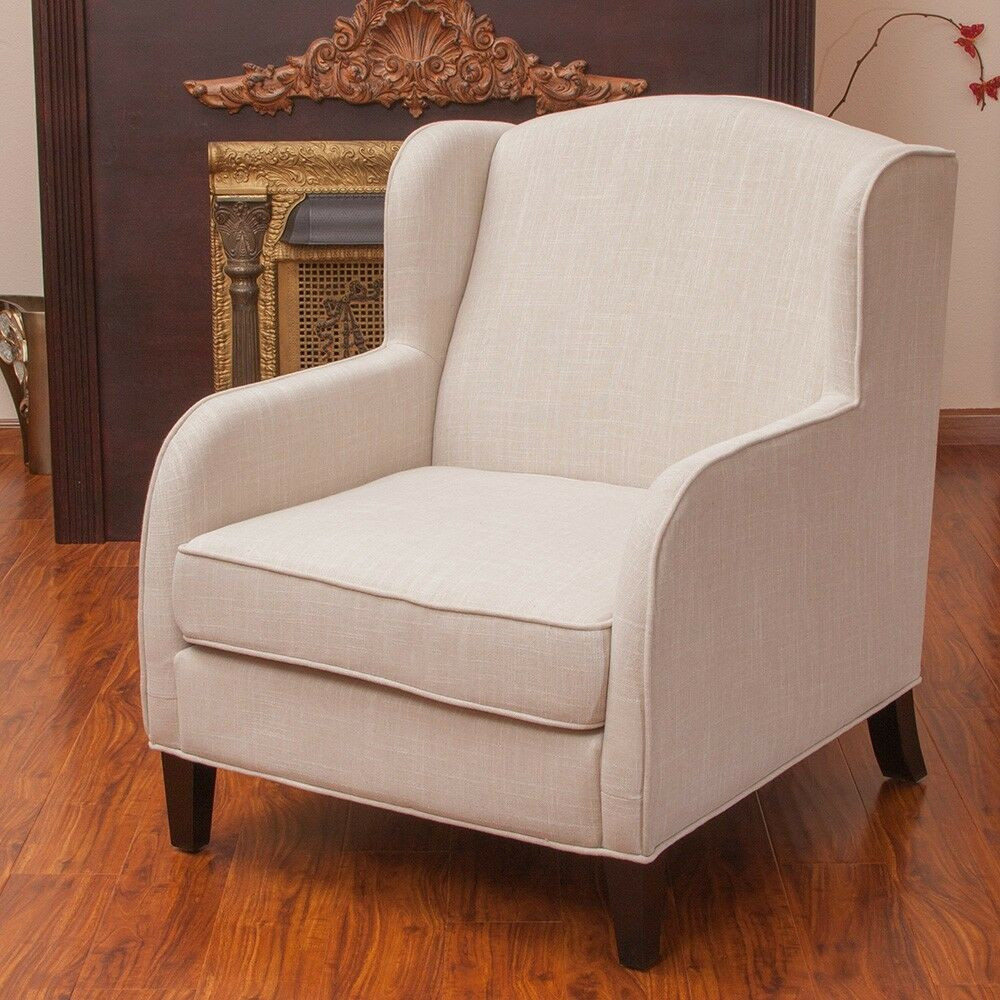 Living Room With Chairs Only
 Living Room Furniture Natural Fabric Wingback Club Chair