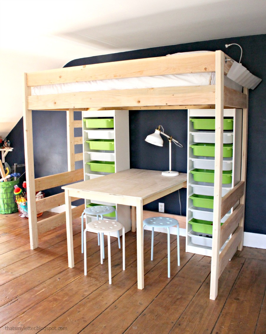 Loft Bed Plans DIY
 DIY Loft Bed with Desk and Storage