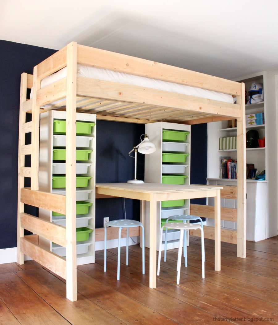 Loft Bed Plans DIY
 DIY Loft Bed with Desk and Storage