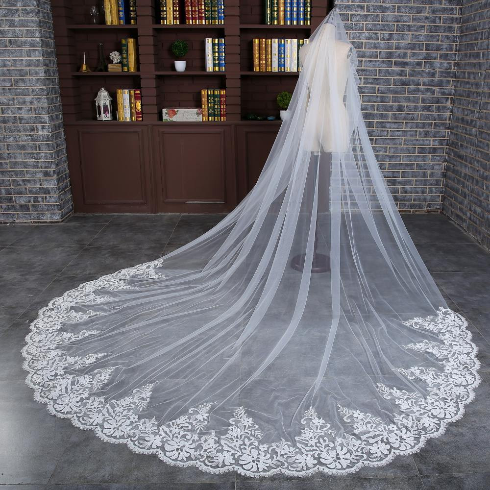 Long Cathedral Wedding Veils
 SHAMAI Ivory White e Layer Cathedral Wedding Veil With