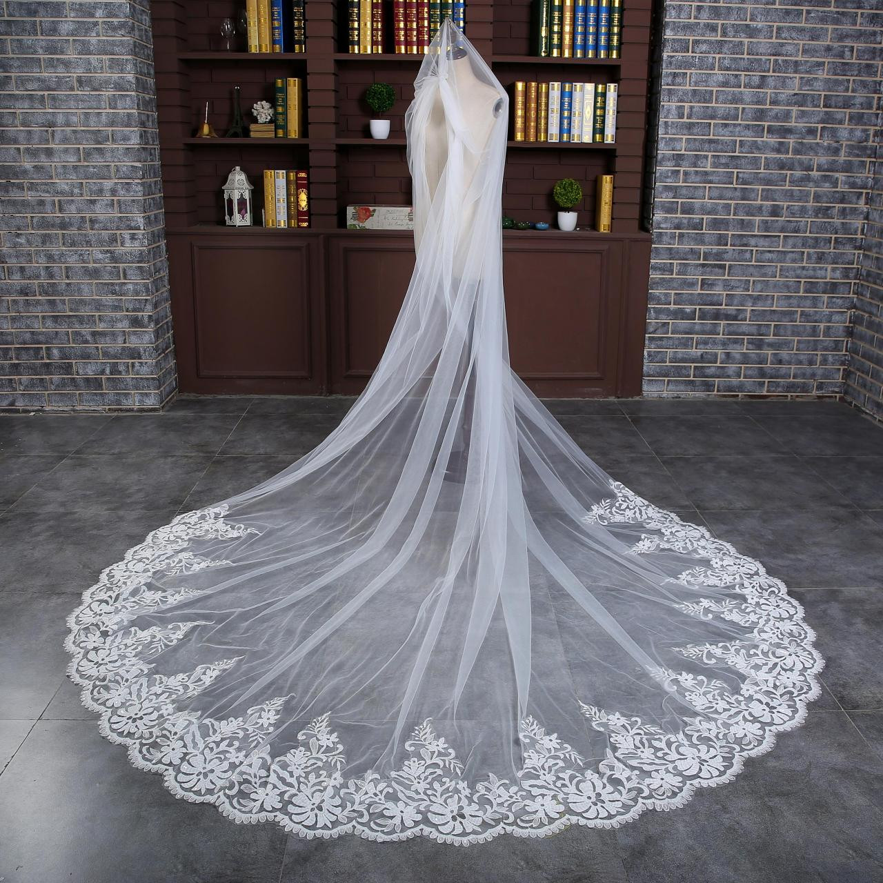 Long Cathedral Wedding Veils
 Wedding Accessories Long Cathedral Length Bridal Veil on
