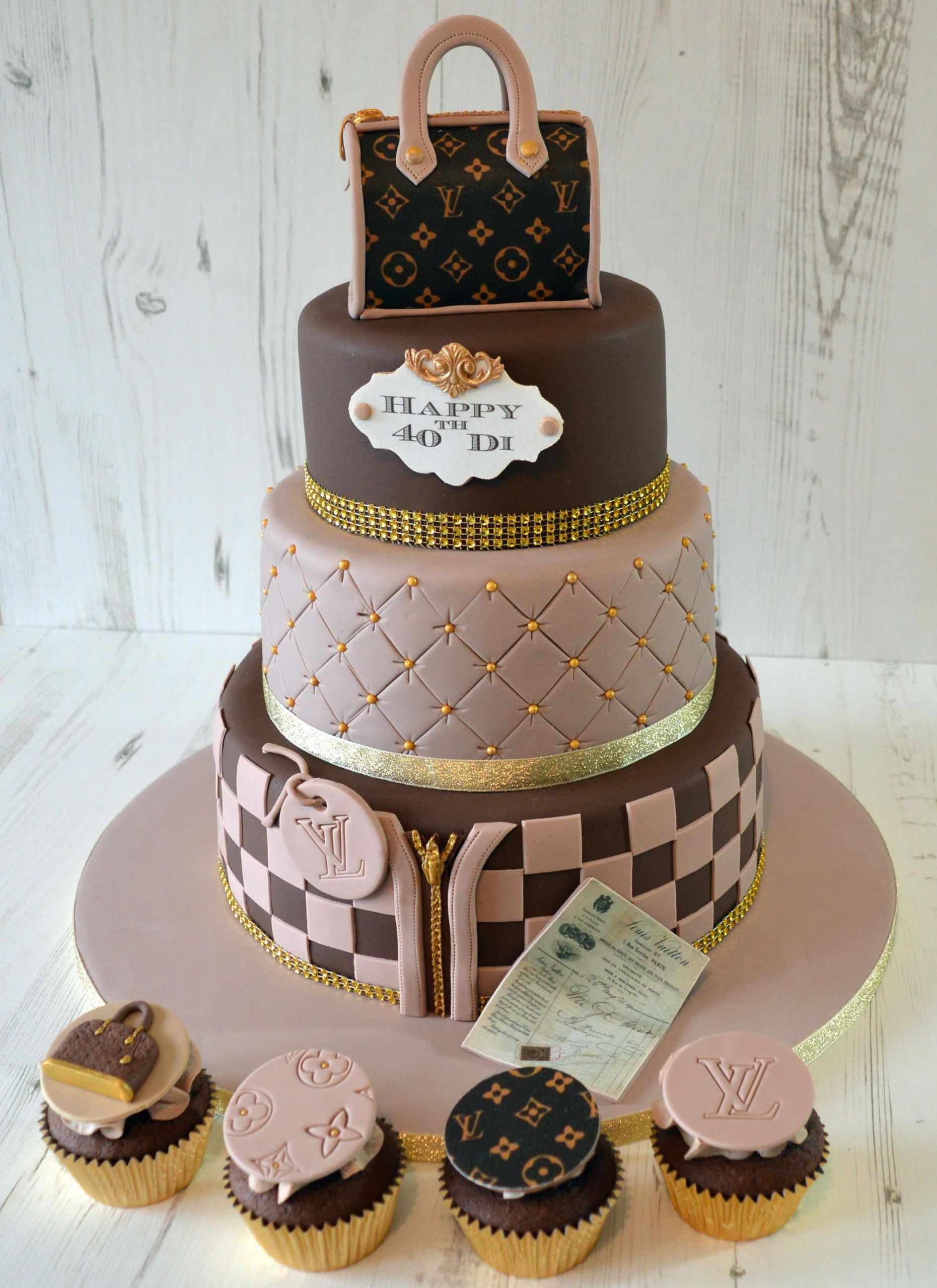 Louis Vuitton Birthday Cake
 Louis Vuitton Speedy Bag Cake with matching Louis Vuitton