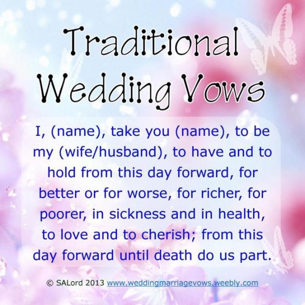 Love Wedding Vows
 20 Traditional Wedding Vows Example Ideas You ll Love