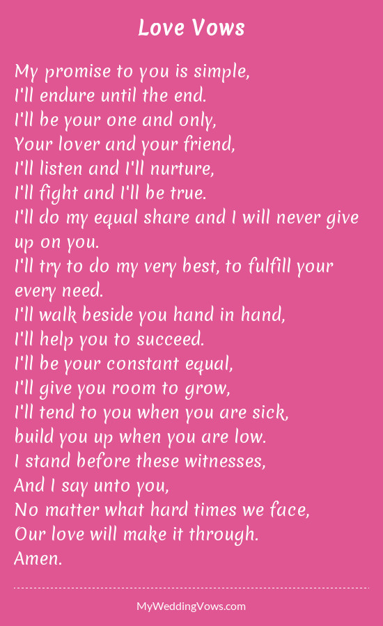 Love Wedding Vows
 Love Vows