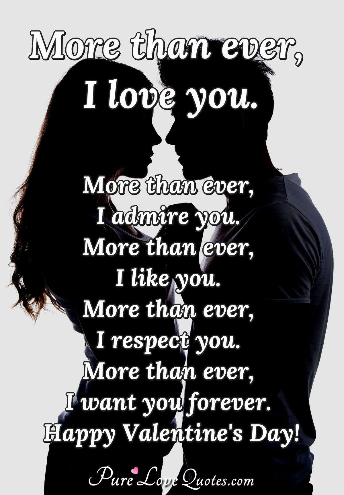 Love You More Than Life Quotes
 More than ever I love you More than ever I admire you