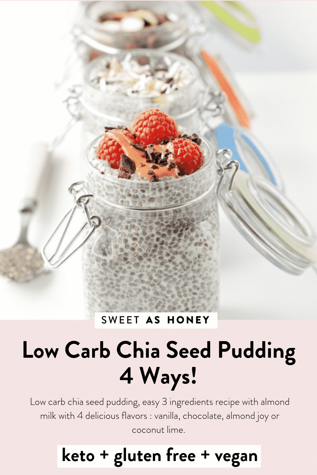 Low Carb Chia Seed Recipes
 Chia seed pudding almond milk Low carb Vegan Sweetashoney