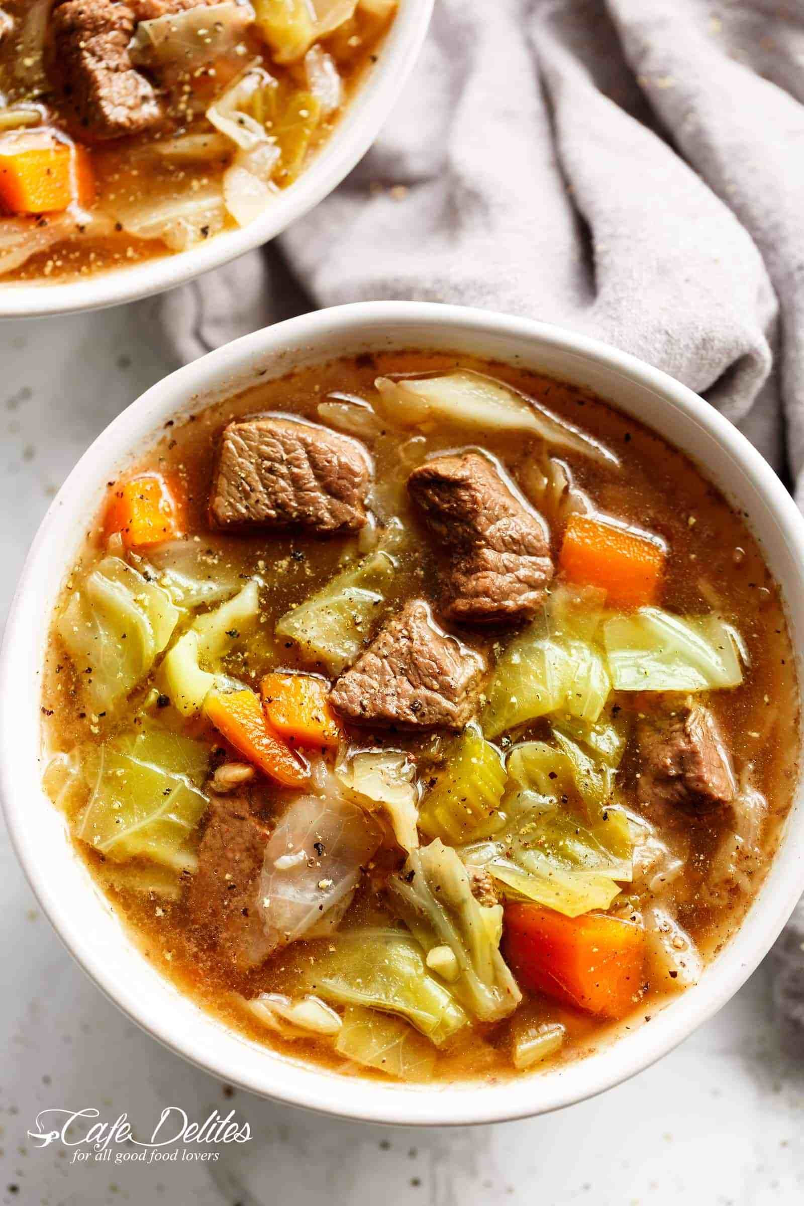 Low Fat Cabbage Recipes
Beef Cabbage Soup is quick to make healthy low in carbs