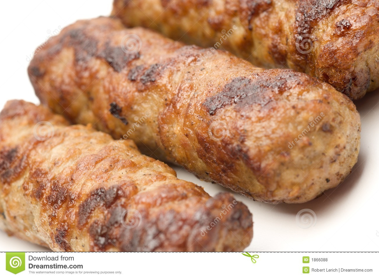 Low Fat Turkey Sausage
 Three Low Fat Turkey And Pork Sausage Stock Image