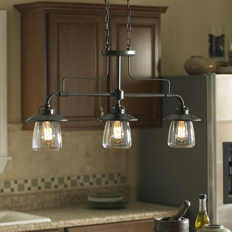 Lowes Kitchen Island Lighting
 allen roth Bristow 36 in W 3 Light Mission Bronze