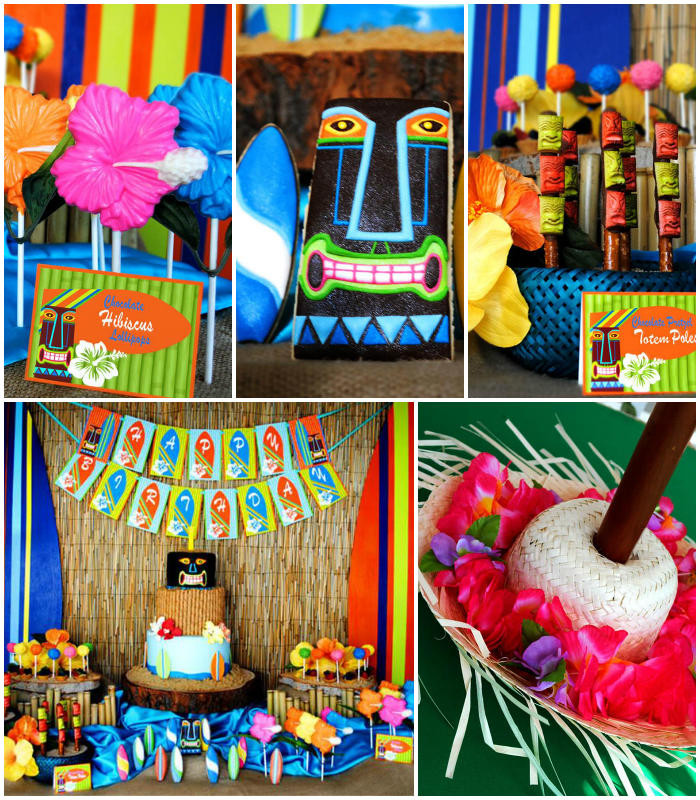 Luau Pool Party Ideas
 Kara s Party Ideas Tiki Luau Summer Beach Swim Party