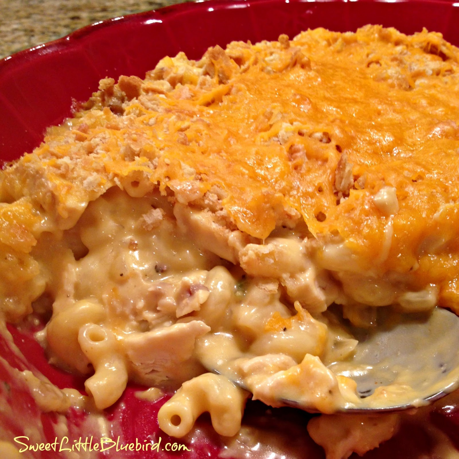 Macaroni And Cheese Chicken Casserole
 Cheesy Chicken Macaroni Casserole Sweet Little Bluebird