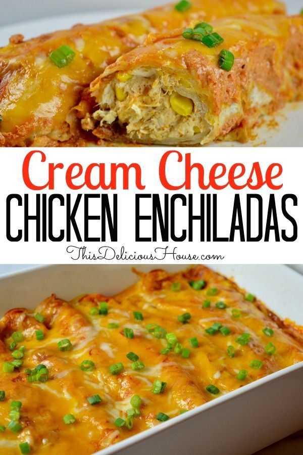 Make Ahead Cheese Enchiladas
 Cream Cheese Chicken Enchiladas with Sour Cream Red Sauce