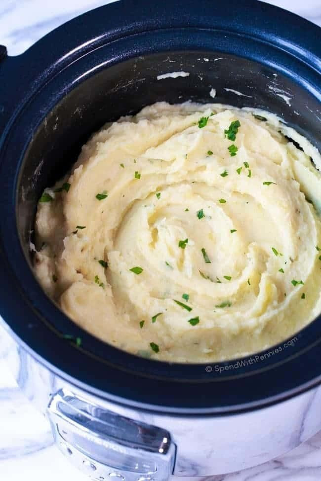 Make Ahead Crock Pot Mashed Potatoes Recipe
 Crock Pot Thanksgiving Sides That Basically Make