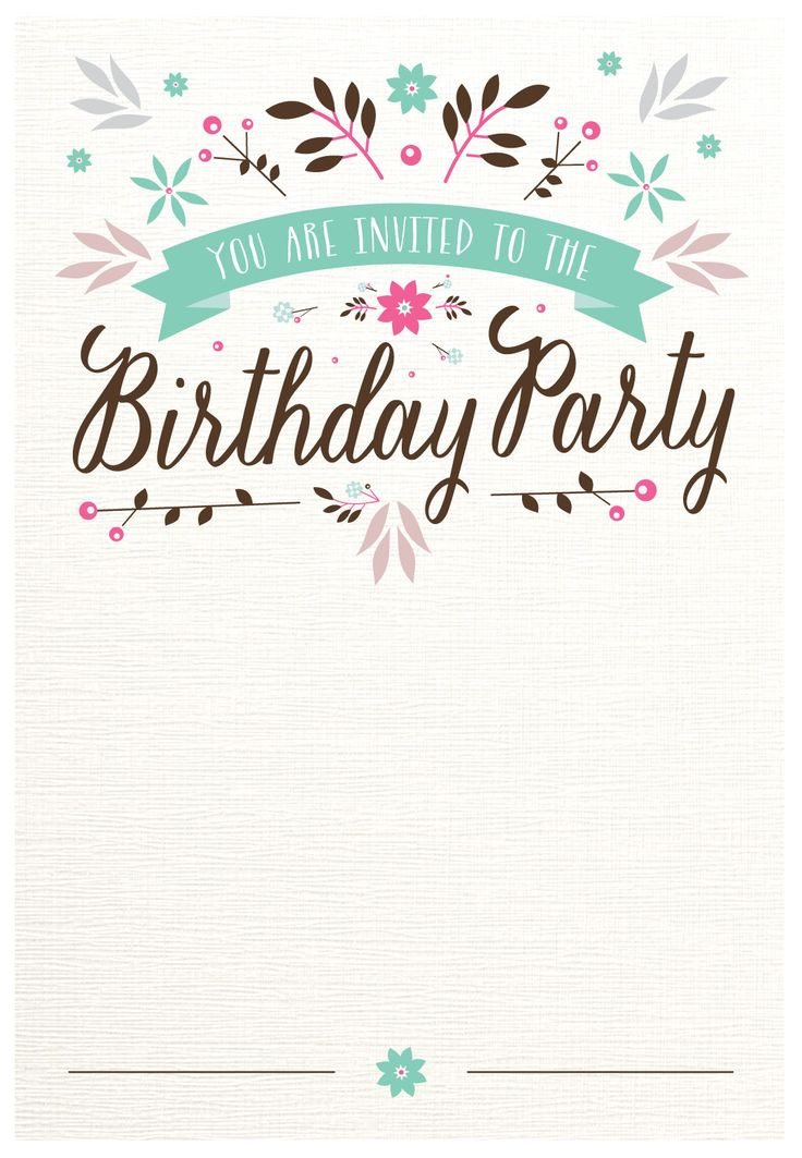 Make Birthday Invitations Online Free
 Flat Floral Free Printable Birthday Invitation Template