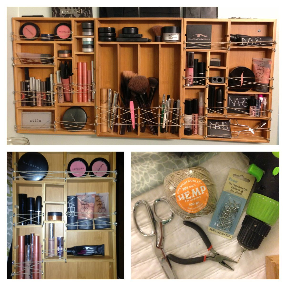 Makeup Drawer Organizer DIY
 DIY wall makeup organizer You ll need enough bamboo