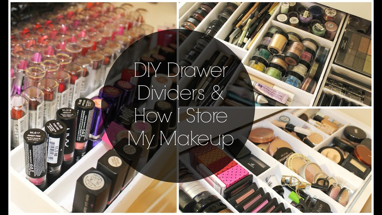 Makeup Drawer Organizer DIY
 DIY Drawer Dividers & Makeup Collection Storage ♡ Storage
