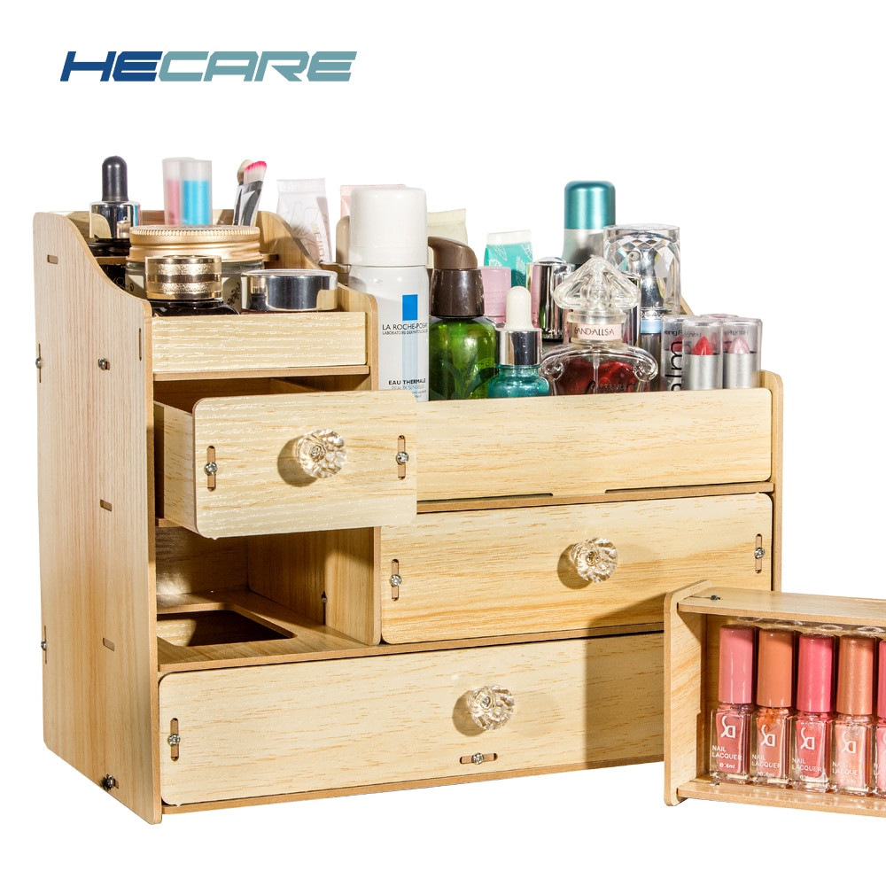 Makeup Drawer Organizer DIY
 Aliexpress Buy HECARE DIY Wooden Storage Box Makeup