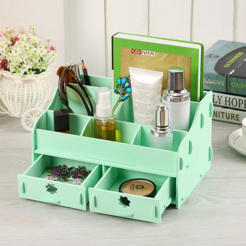 Makeup Drawer Organizer DIY
 Cozy Colors Wooden Desk Cosmetic Makeup Organizer DIY Wood