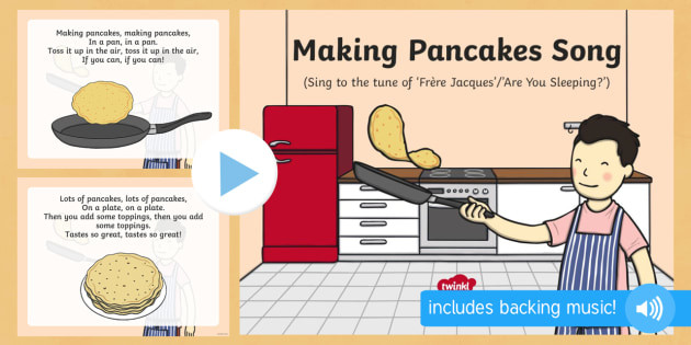Making Pancakes Song
 Making Pancakes Song PowerPoint teacher made