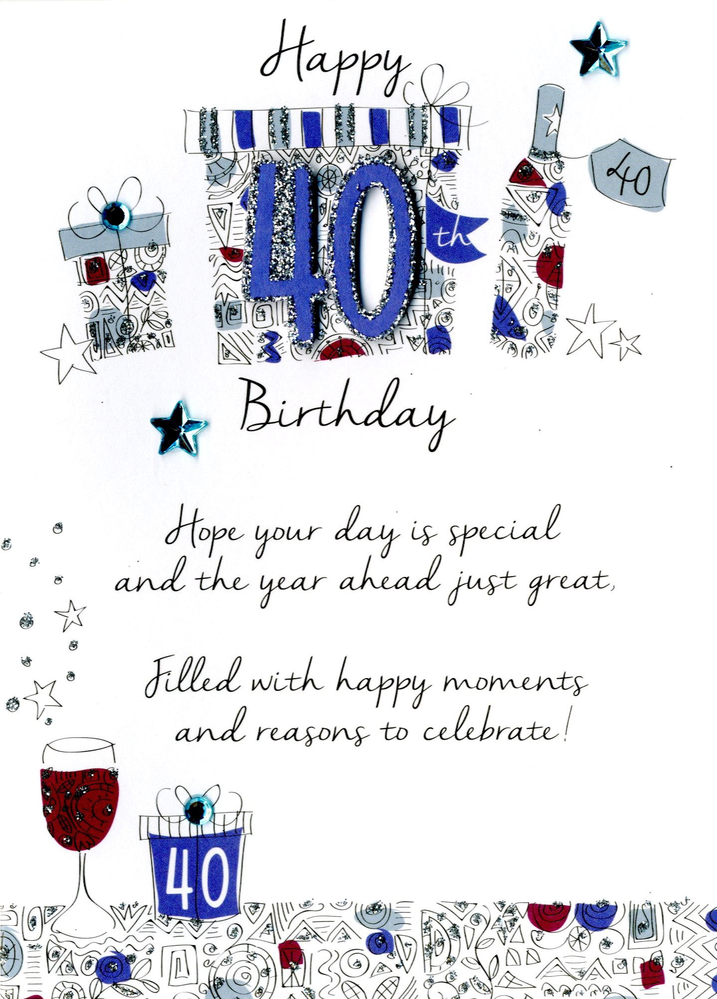 Male Birthday Wishes
 Male 40th Birthday Greeting Card