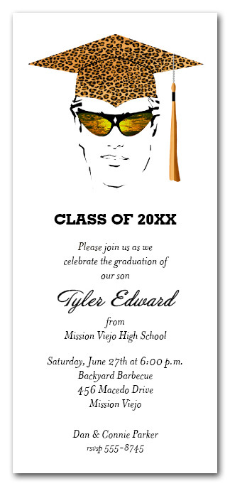 Male Graduation Party Ideas
 Male Leopard Graduation Cap Invitation Graduation Party