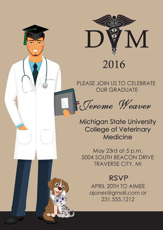 Male Graduation Party Ideas
 Veterinarian Graduation Invitation Veterinary School