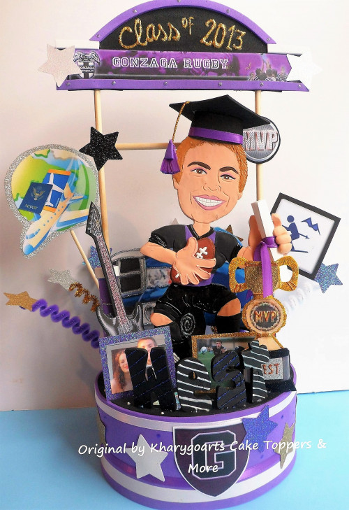 Male Graduation Party Ideas
 Graduation for men cake topper college Graduation party