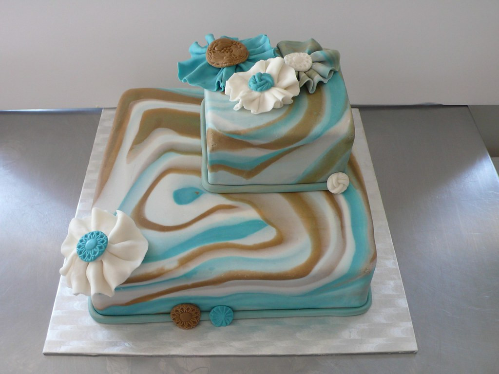 Marble Birthday Cake
 Marble Fondant Effect Birthday Cake