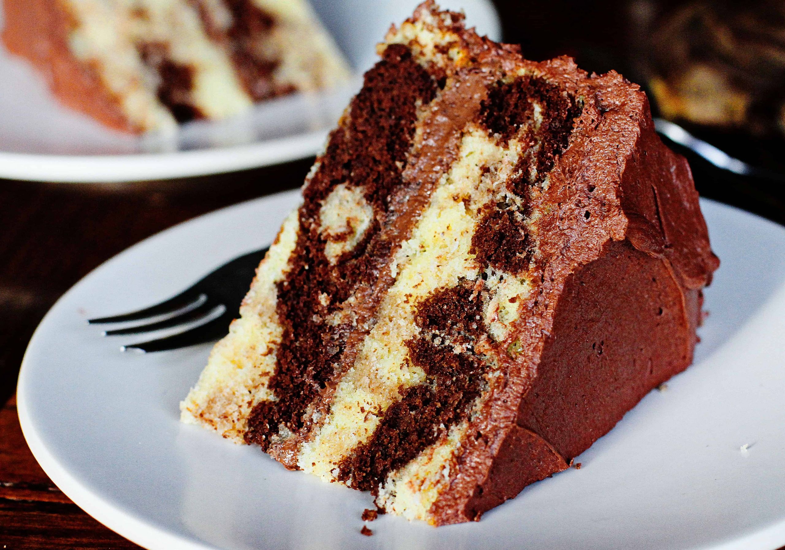 Marble Birthday Cake
 Marble Cake with Whipped Chocolate Buttercream